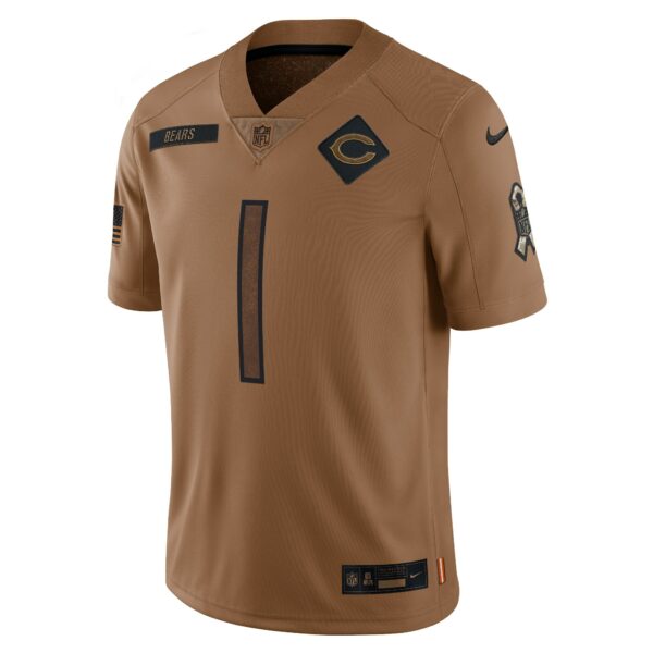 Men’s Chicago Bears Justin Fields Nike Brown 2023 Salute To Service Limited Jersey