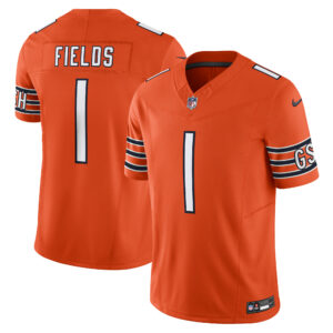 Men's Chicago Bears Justin Fields Nike Orange Vapor F.U.S.E. Limited Jersey