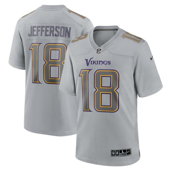 Men’s Minnesota Vikings Justin Jefferson Nike Gray Atmosphere Fashion Game Jersey