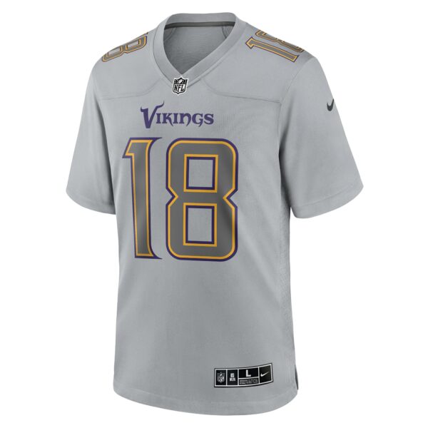 Men’s Minnesota Vikings Justin Jefferson Nike Gray Atmosphere Fashion Game Jersey