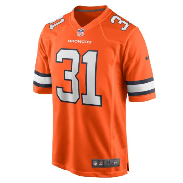 Men’s Denver Broncos Justin Simmons Nike Orange Alternate Game Jersey