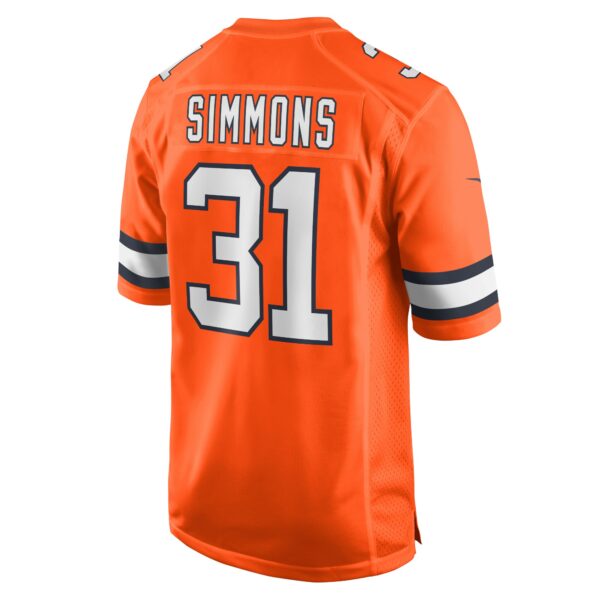 Men’s Denver Broncos Justin Simmons Nike Orange Alternate Game Jersey