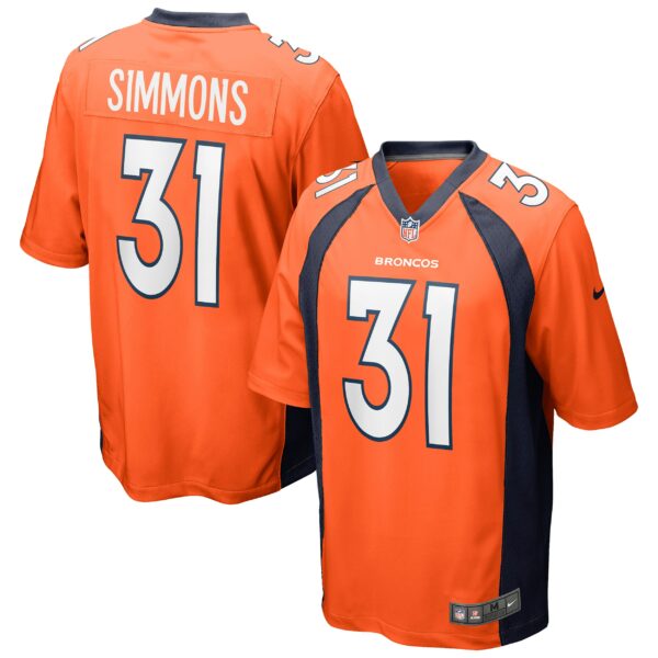 Men’s Denver Broncos Justin Simmons Nike Orange Game Jersey