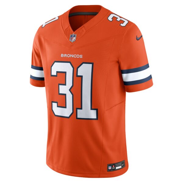 Men’s Denver Broncos Justin Simmons Nike Orange Vapor F.U.S.E. Limited Jersey