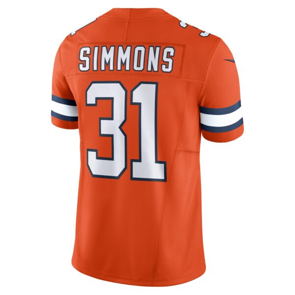 Men’s Denver Broncos Justin Simmons Nike Orange Vapor F.U.S.E. Limited Jersey