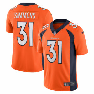 Men's Denver Broncos Justin Simmons Nike Orange Vapor Limited Jersey