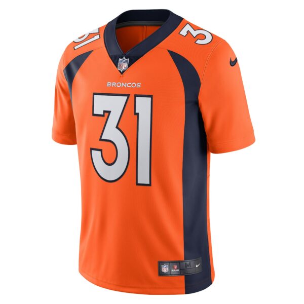 Men’s Denver Broncos Justin Simmons Nike Orange Vapor Limited Jersey