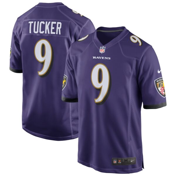 Men’s Baltimore Ravens Justin Tucker Nike Purple Game Jersey