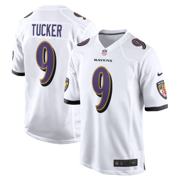 Men’s Baltimore Ravens Justin Tucker Nike White Game Jersey