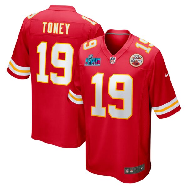 Men’s Kansas City Chiefs Kadarius Toney Nike Red Super Bowl LVII Patch Game Jersey