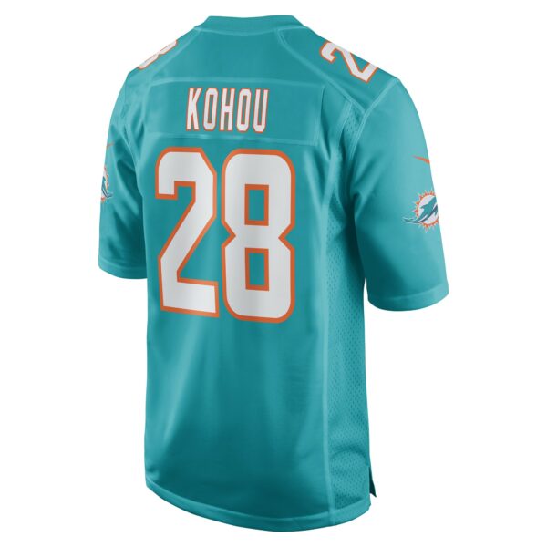 Men’s Miami Dolphins Kader Kohou Nike Aqua Game Player Jersey