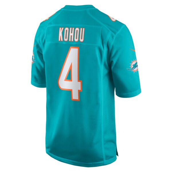 Men’s Miami Dolphins Kader Kohou Nike Aqua Game Player Jersey