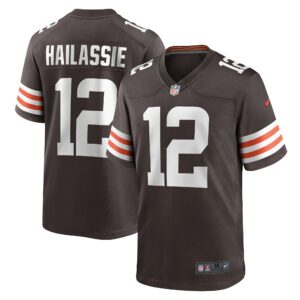 Men's Cleveland Browns Kahlef Hailassie Nike Brown Team Game Jersey