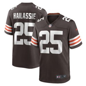 Men's Cleveland Browns Kahlef Hailassie Nike Brown Team Game Jersey