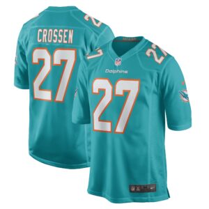 Men's Miami Dolphins Keion Crossen Nike Aqua Game Player Jersey