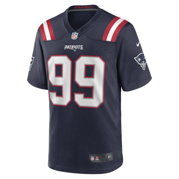 Men’s New England Patriots Keion White Nike Navy 2023 NFL Draft Pick Game Jersey