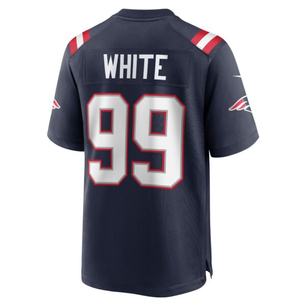 Men’s New England Patriots Keion White Nike Navy Team Game Jersey