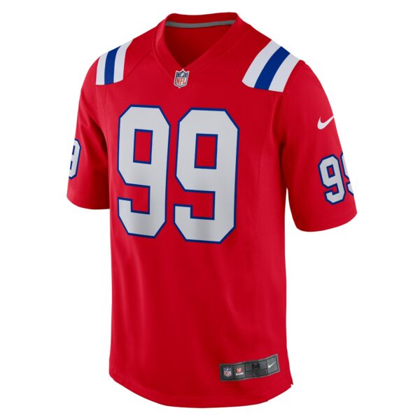 Men’s New England Patriots Keion White Nike Red Alternate Team Game Jersey