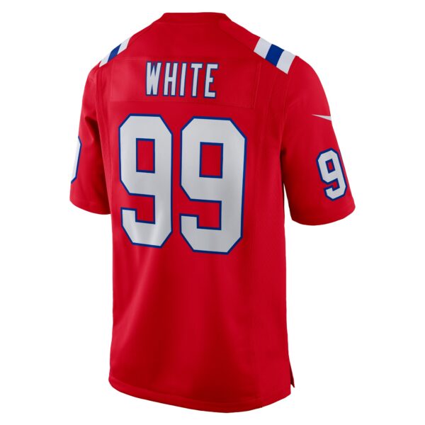 Men’s New England Patriots Keion White Nike Red Alternate Team Game Jersey