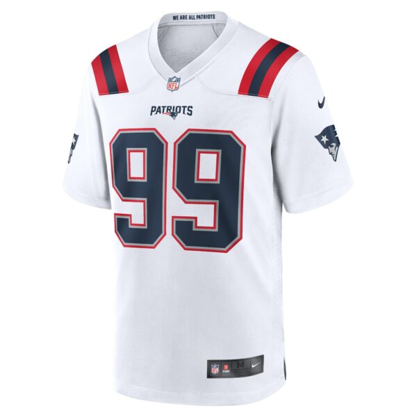 Men’s New England Patriots Keion White Nike White Game Jersey