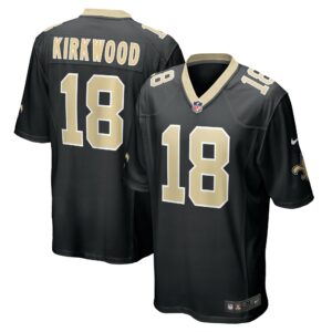 Men's New Orleans Saints Keith Kirkwood Nike Black Team Game Jersey