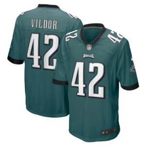 Men's Philadelphia Eagles Kindle Vildor Nike Midnight Green Game Jersey