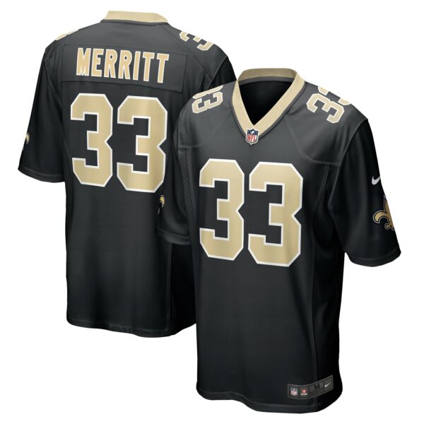 Men’s New Orleans Saints Kirk Merritt Nike Black Team Game Jersey