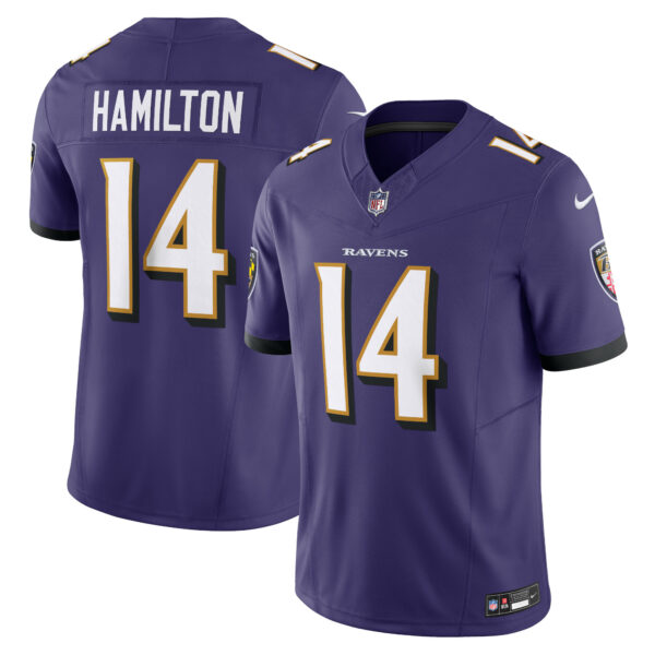 Men’s Baltimore Ravens Kyle Hamilton Nike Purple Vapor F.U.S.E. Limited Jersey