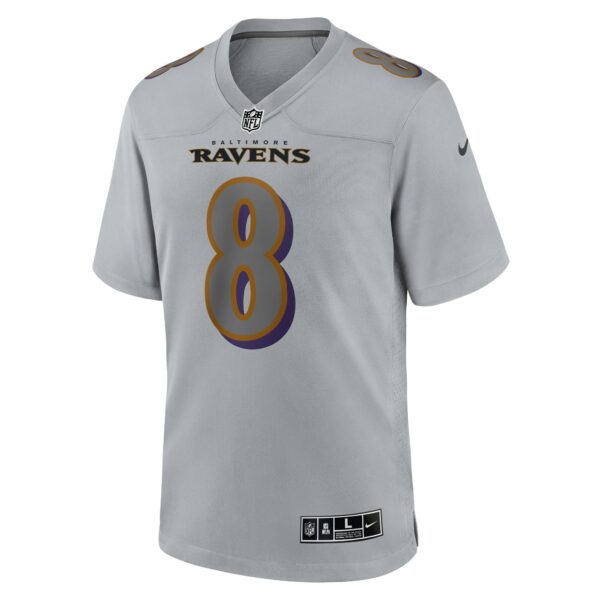 Men’s Baltimore Ravens Lamar Jackson Nike Gray Atmosphere Fashion Game Jersey