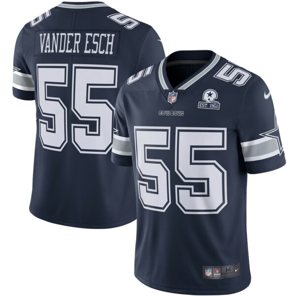 Men’s Dallas Cowboys Leighton Vander Esch Nike Navy 60th Anniversary Limited Jersey