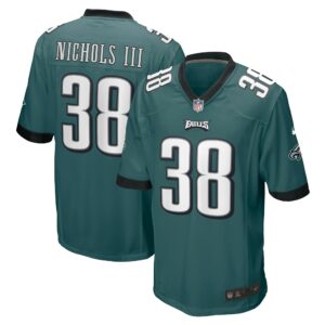 Men's Philadelphia Eagles Lew Nichols III Nike Midnight Green Game Jersey