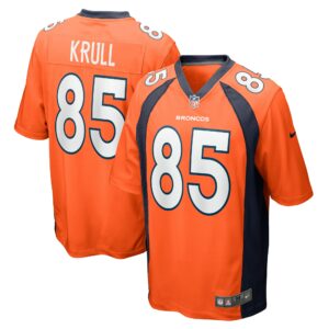 Men's Denver Broncos Lucas Krull Nike Orange Team Game Jersey