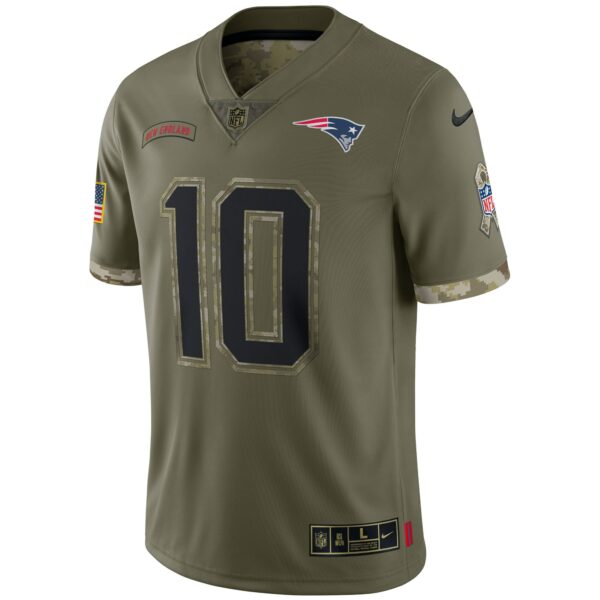 Men’s New England Patriots Nike Olive 2022 Salute To Service Limited Jersey