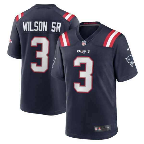 Men’s New England Patriots Mack Wilson Nike Navy Team Game Jersey