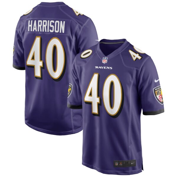 Men’s Baltimore Ravens Malik Harrison Nike Purple Game Jersey