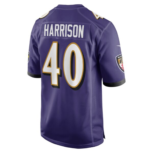 Men’s Baltimore Ravens Malik Harrison Nike Purple Game Jersey