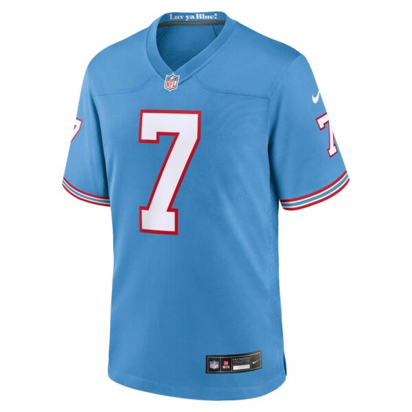 Men’s Tennessee Titans Malik Willis Nike Light Blue Oilers Throwback Alternate Game Player Jersey