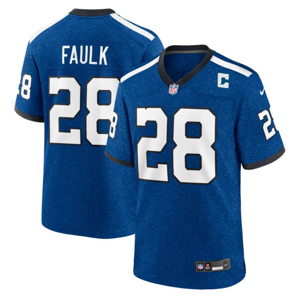 Men’s Indianapolis Colts Marshall Faulk Nike Royal Indiana Nights Alternate Game Jersey