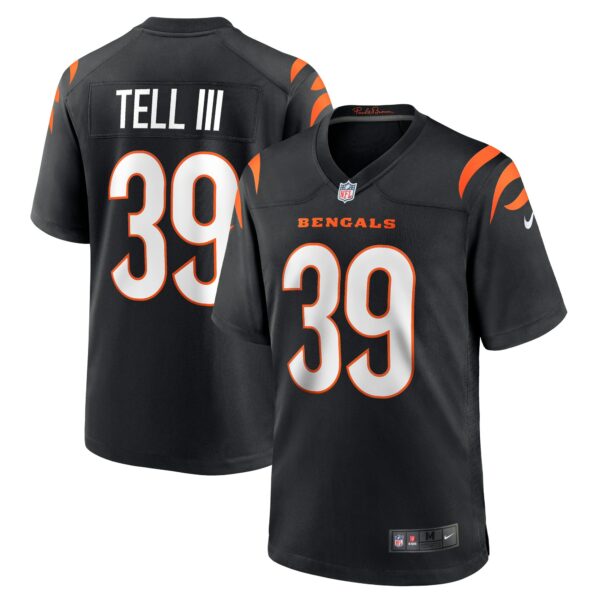 Men’s Cincinnati Bengals Marvell Tell III Nike Black Game Player Jersey