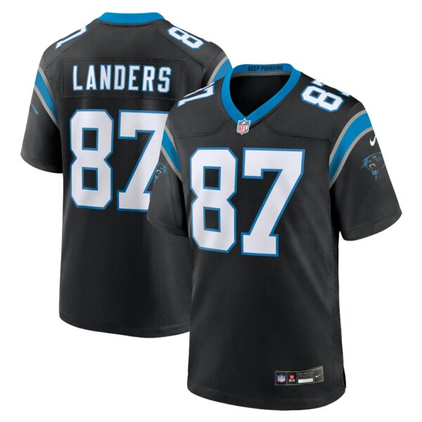 Men’s Carolina Panthers Matt Landers Nike Black Game Jersey