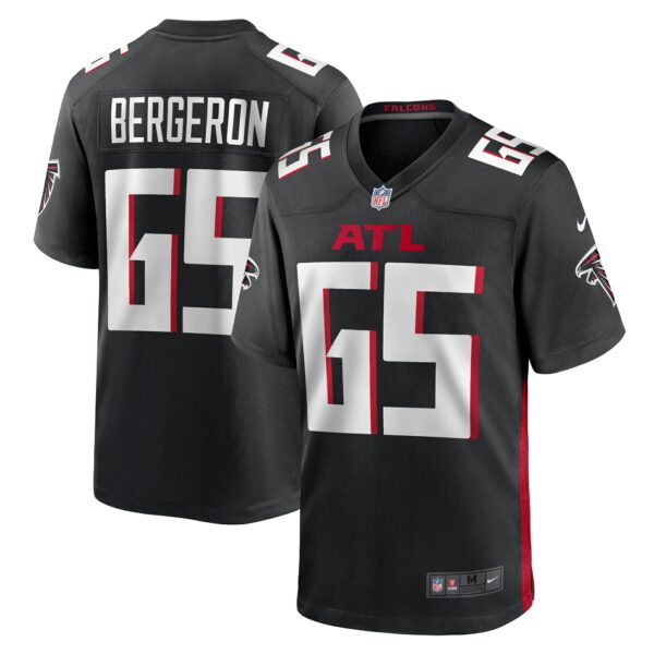 Men’s Atlanta Falcons Matthew Bergeron Nike Black Team Game Jersey