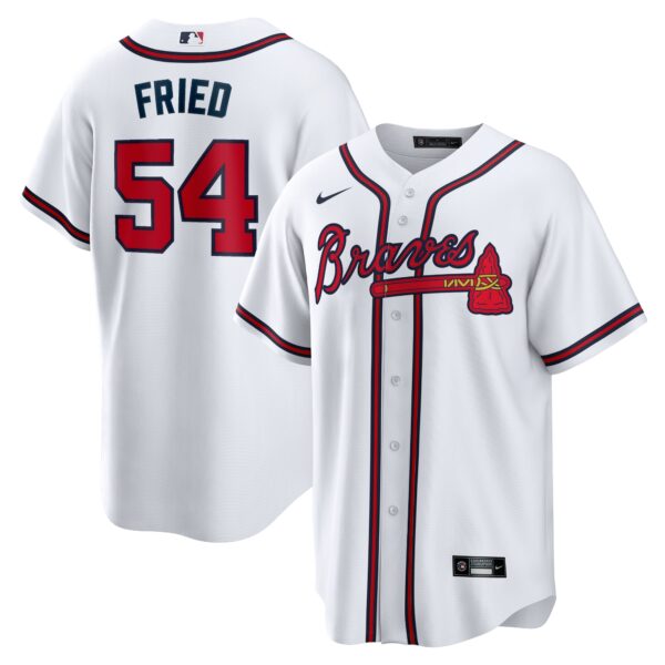 Men’s Atlanta Braves Max Fried Nike White Home Replica Player Jersey