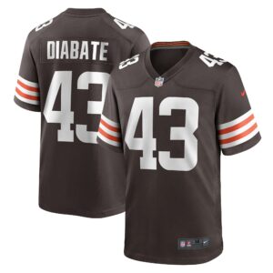 Men's Cleveland Browns Mohamoud Diabate Nike Brown Team Game Jersey