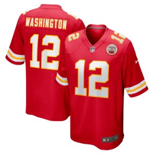 Men's Kansas City Chiefs Montrell Washington Nike Red Team Game Jersey