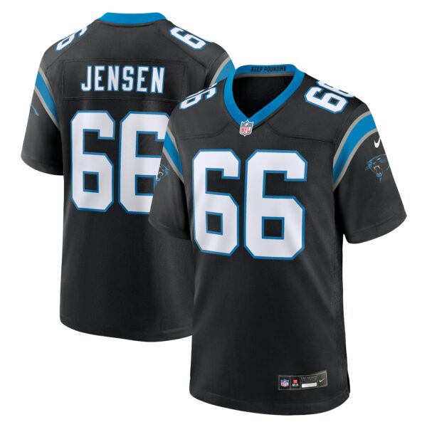 Men’s Carolina Panthers Nash Jensen Nike Black Team Game Jersey