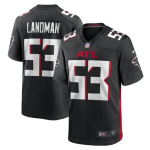 Men's Atlanta Falcons Nate Landman Nike Black Team Game Jersey