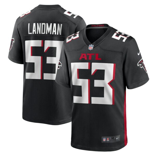 Men’s Atlanta Falcons Nate Landman Nike Black Team Game Jersey