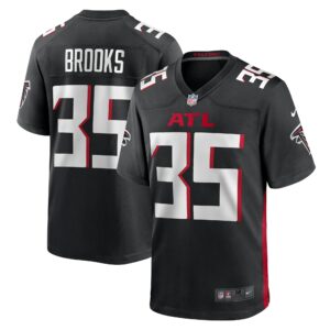 Men's Atlanta Falcons Natrone Brooks Nike Black Team Game Jersey