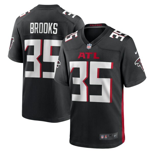 Men’s Atlanta Falcons Natrone Brooks Nike Black Team Game Jersey