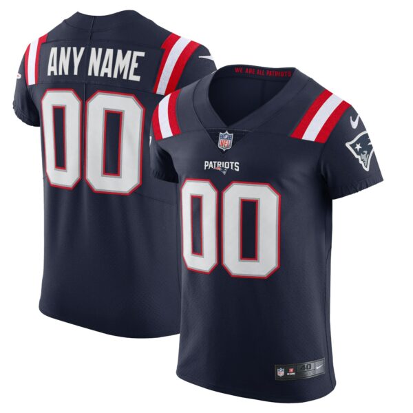 Men’s New England Patriots Nike Navy Vapor Elite Custom Jersey